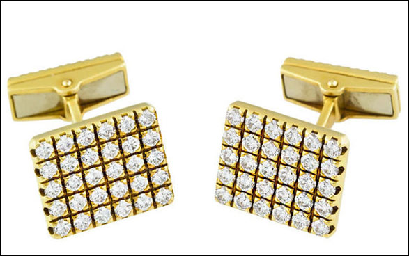 diamond studded cufflinks